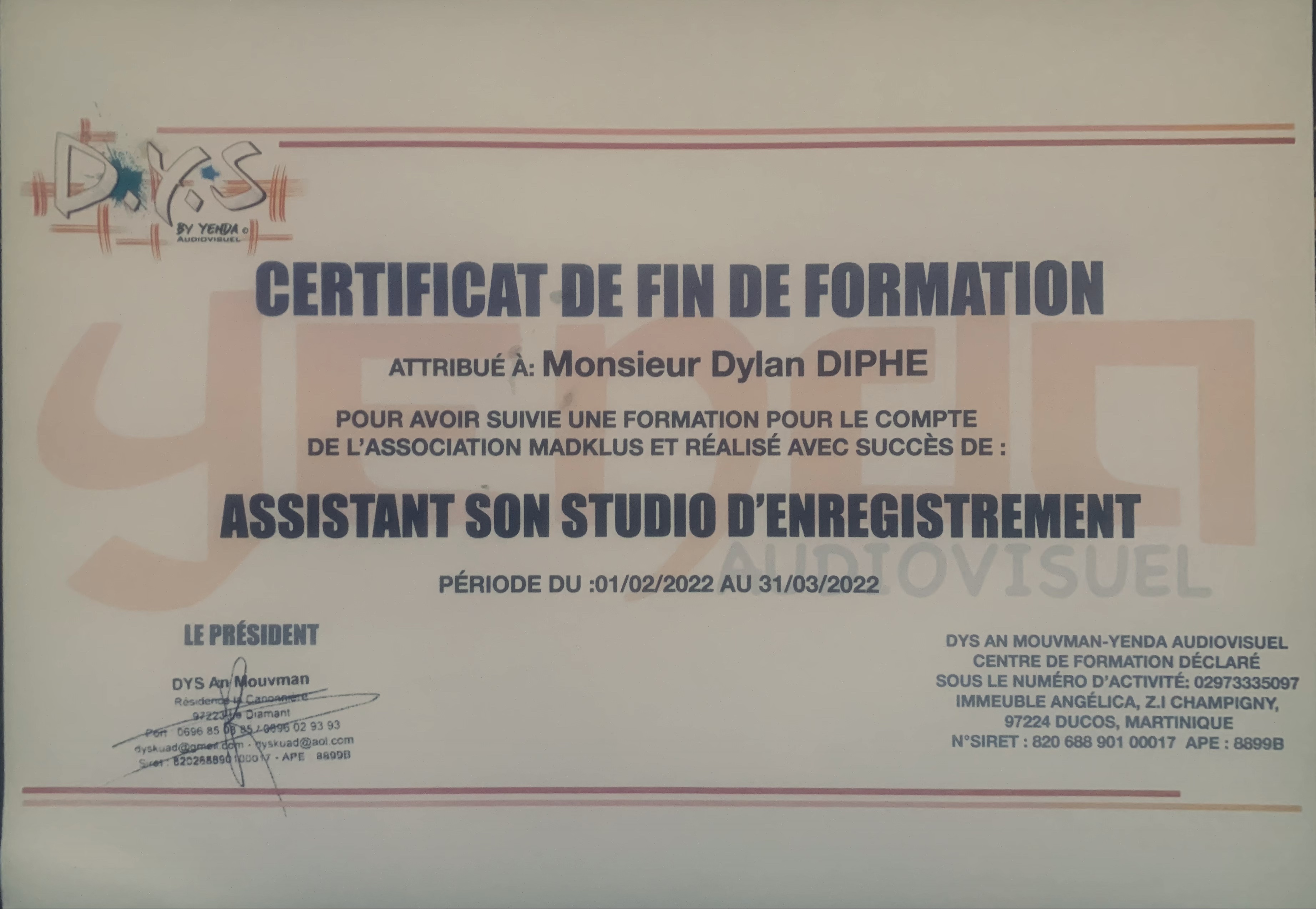 certificat